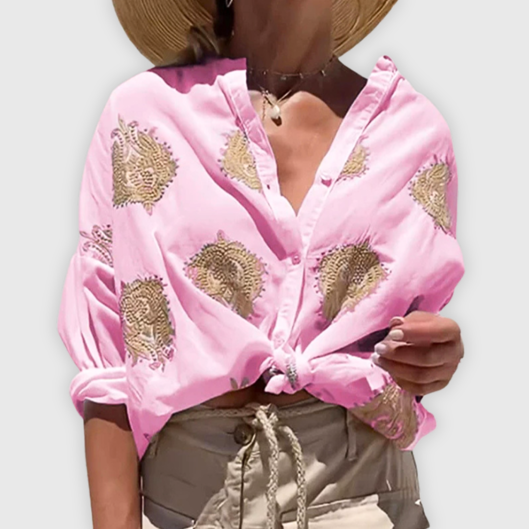 Leichte Elegante Damen Bluse Handgefertigt