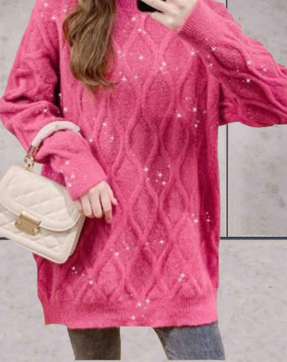Ingrid - Eleganter Strickpullover mit Rundhalsausschnitt und Pailletten für Frauen