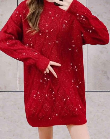 Ingrid - Eleganter Strickpullover mit Rundhalsausschnitt und Pailletten für Frauen