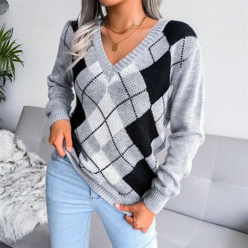 Charlize | Kuscheliger Strickpullover mit V-Ausschnitt