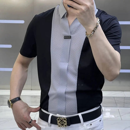 Adam | Polo-neck Business Casual Hemd