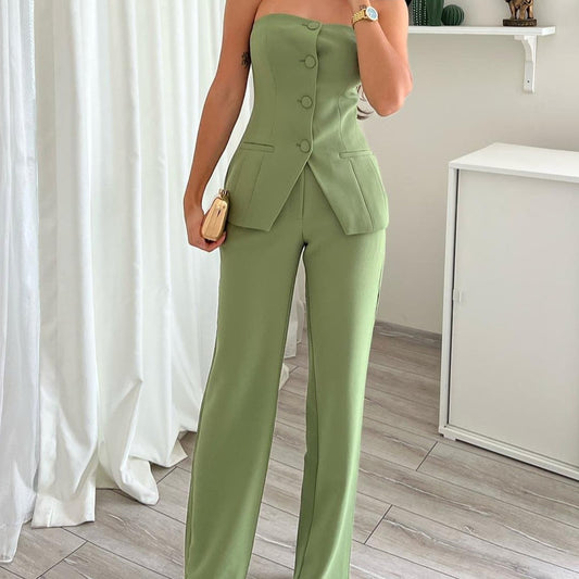 Myrthe - Bequemes ärmelloses Top & Hosen-Set