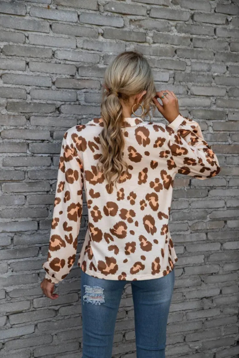 Zadie | Leopard Lose langärmelige Oberteile