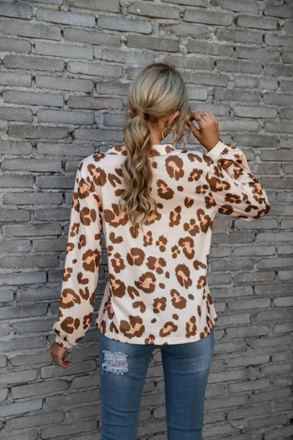 Zadie | Leopard Lose langärmelige Oberteile