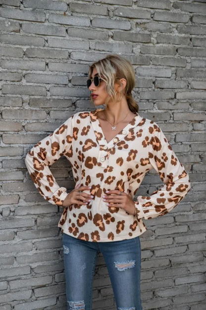 Zadie | Leopard Lose langärmelige Oberteile