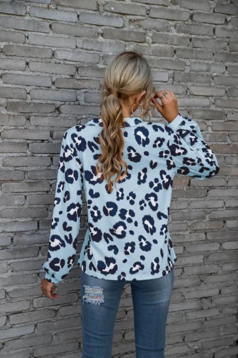 Zadie | Leopard Lose langärmelige Oberteile