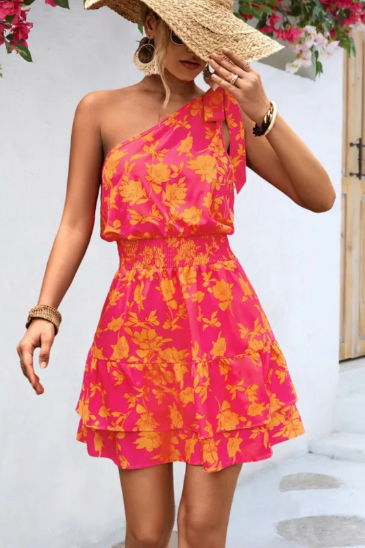 Zephyra | Damen Kleid mit schrägen Schultern