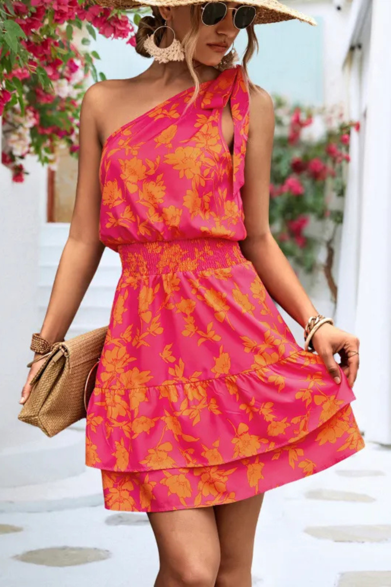Zephyra | Damen Kleid mit schrägen Schultern