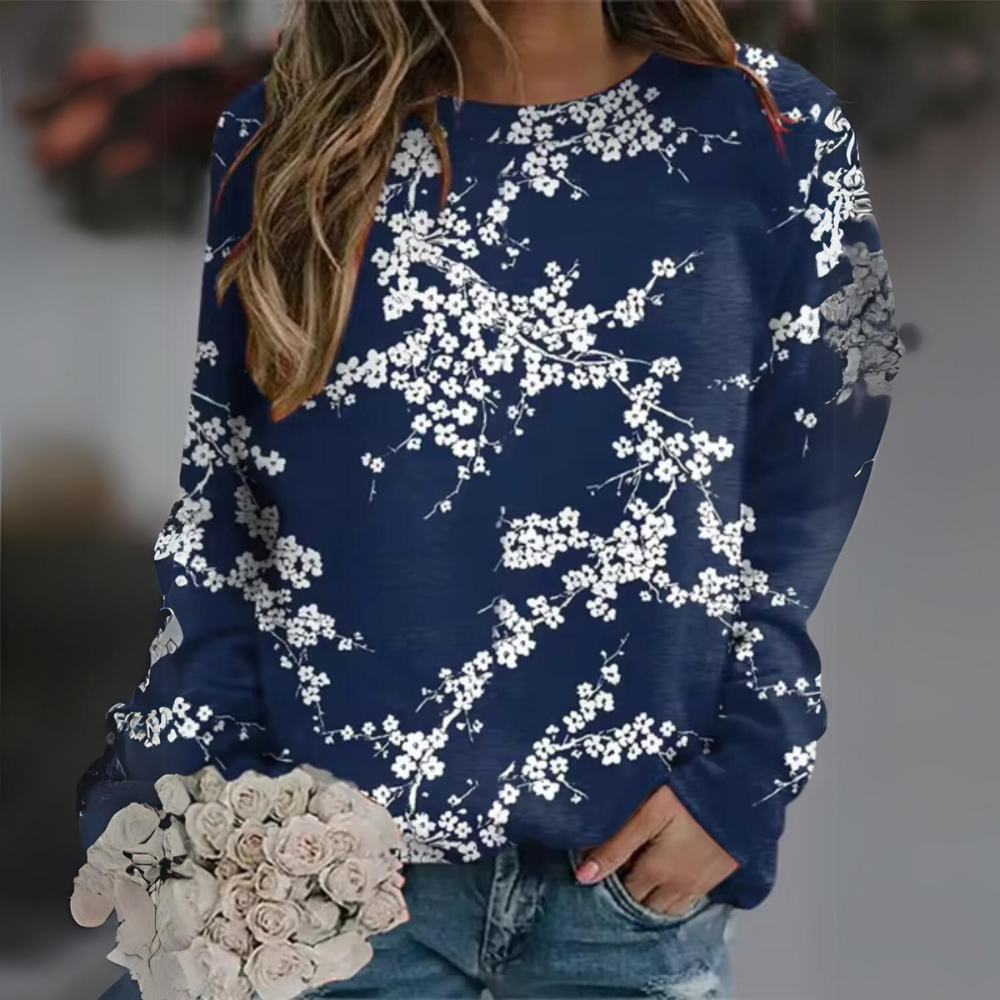 Zephyrine - Lässiges Floral-Langarmhemd