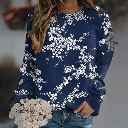 Zephyrine - Lässiges Floral-Langarmhemd