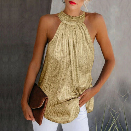 Sandra - Metallisches Trägertop für Frauen - Elegant & Modern