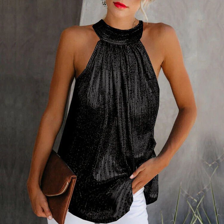 Sandra - Metallisches Trägertop für Frauen - Elegant & Modern