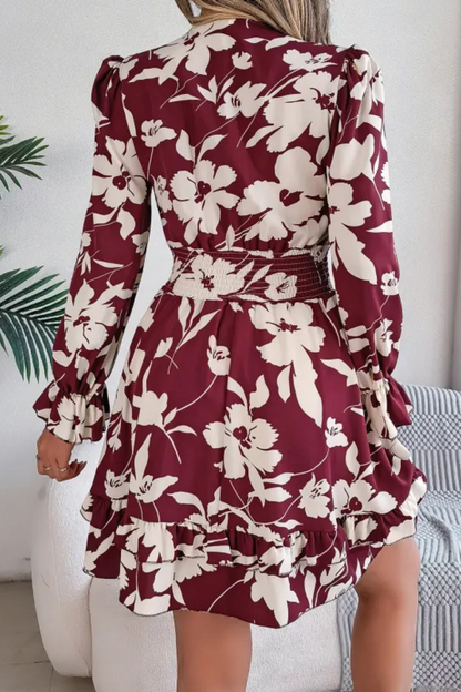 Zinnia | Rüschen Schleifenknoten A-Linie Kurzes Kleid