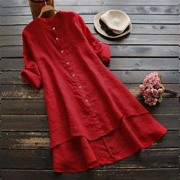 Zoelle - Übergroßes Sommerkleid aus Baumwolle und Leinen