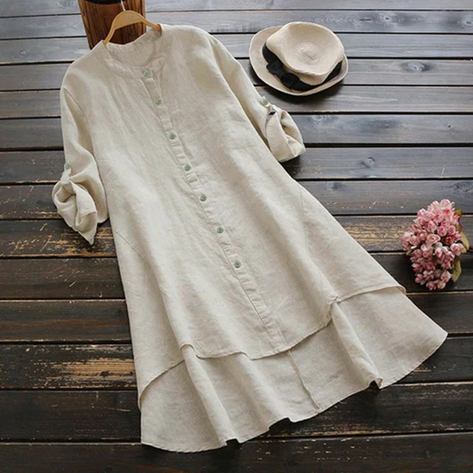 Zoelle - Übergroßes Sommerkleid aus Baumwolle und Leinen
