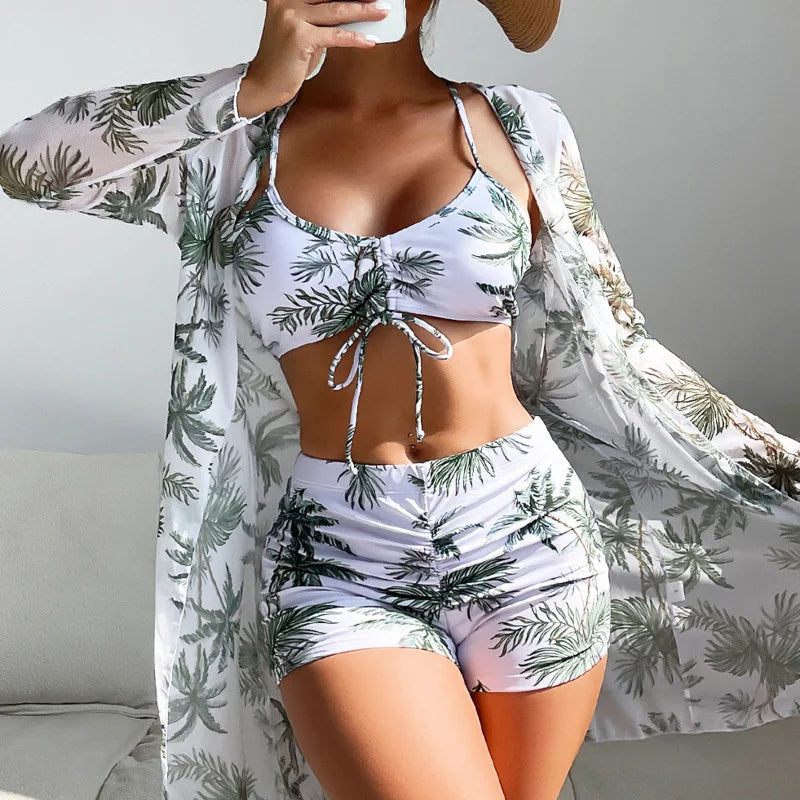 Olivia® | 3 in 1 Bikinioberteil + Hose + Kimono