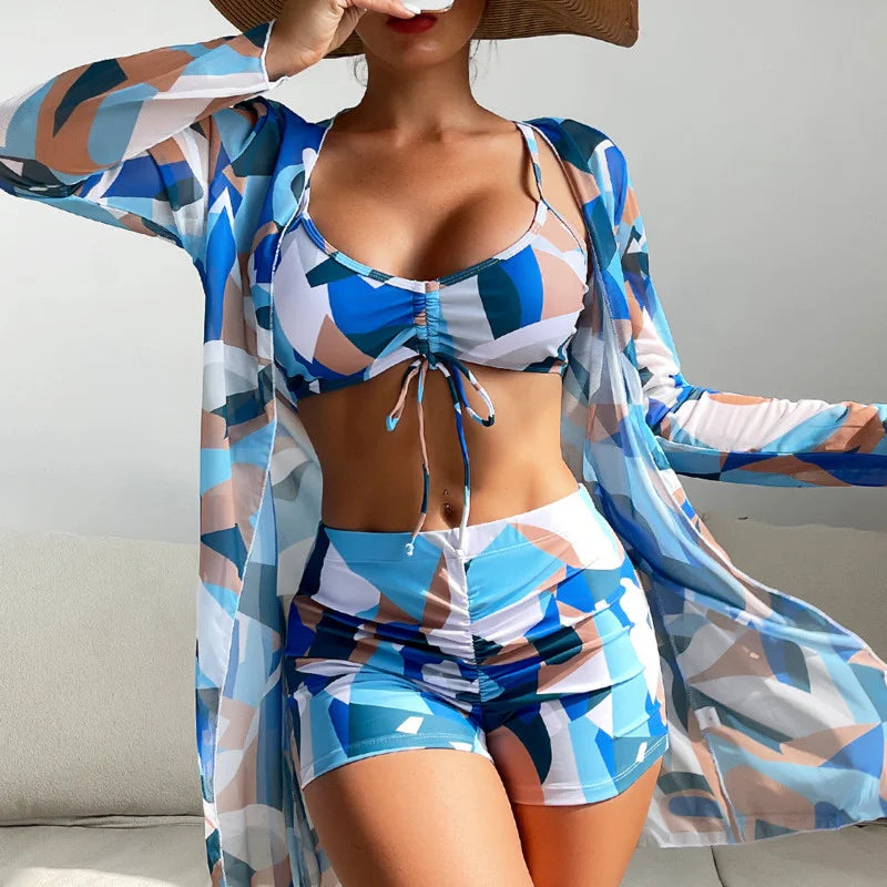 Olivia® | 3 in 1 Bikinioberteil + Hose + Kimono