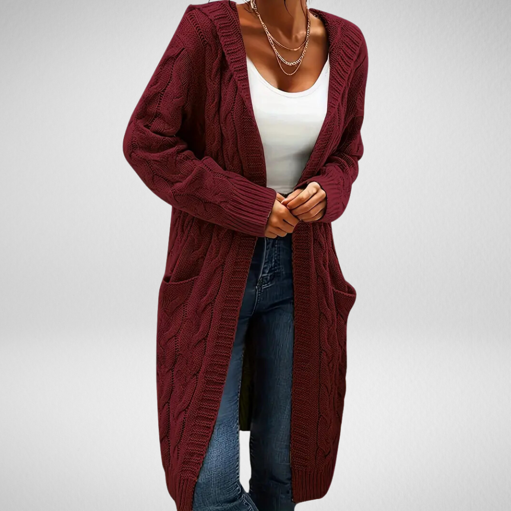 Aventora™ | Weiche Strickjacke mit Kapuze und Taschen