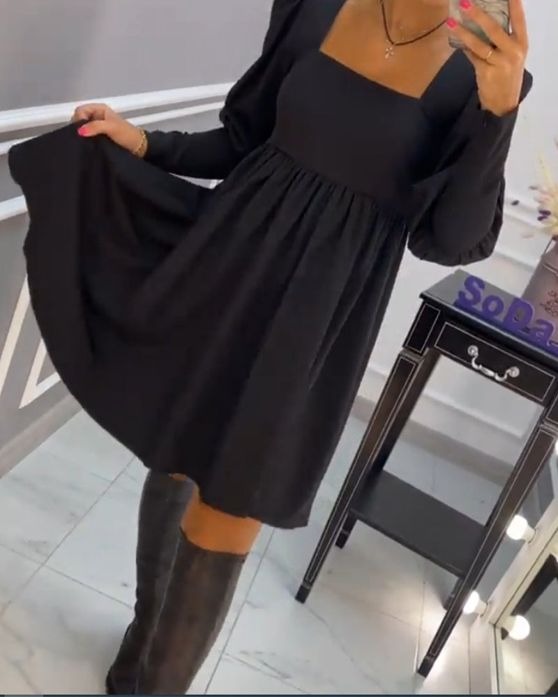 Kleid in A-Linie - Einfach und süß - Baumwollmischung - Perfekt für Frühling, Herbst und Winter