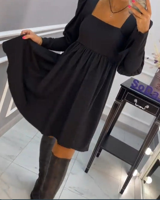 Kleid in A-Linie - Einfach und süß - Baumwollmischung - Perfekt für Frühling, Herbst und Winter