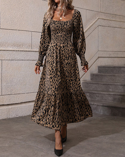 Kleid in A-Linie - Einfach - Baumwollmischung, bedruckt - Perfekt für Frühling und Herbst