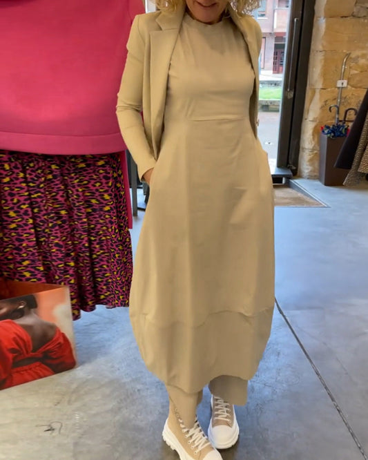 Kleid in A-Linie - Einfach - Baumwollmischung - Ideal für Frühling und Herbst