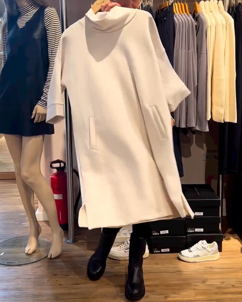 Kleid in A-Linie - Einfach - Baumwollmischung - Ideal für Frühling, Herbst und Winter