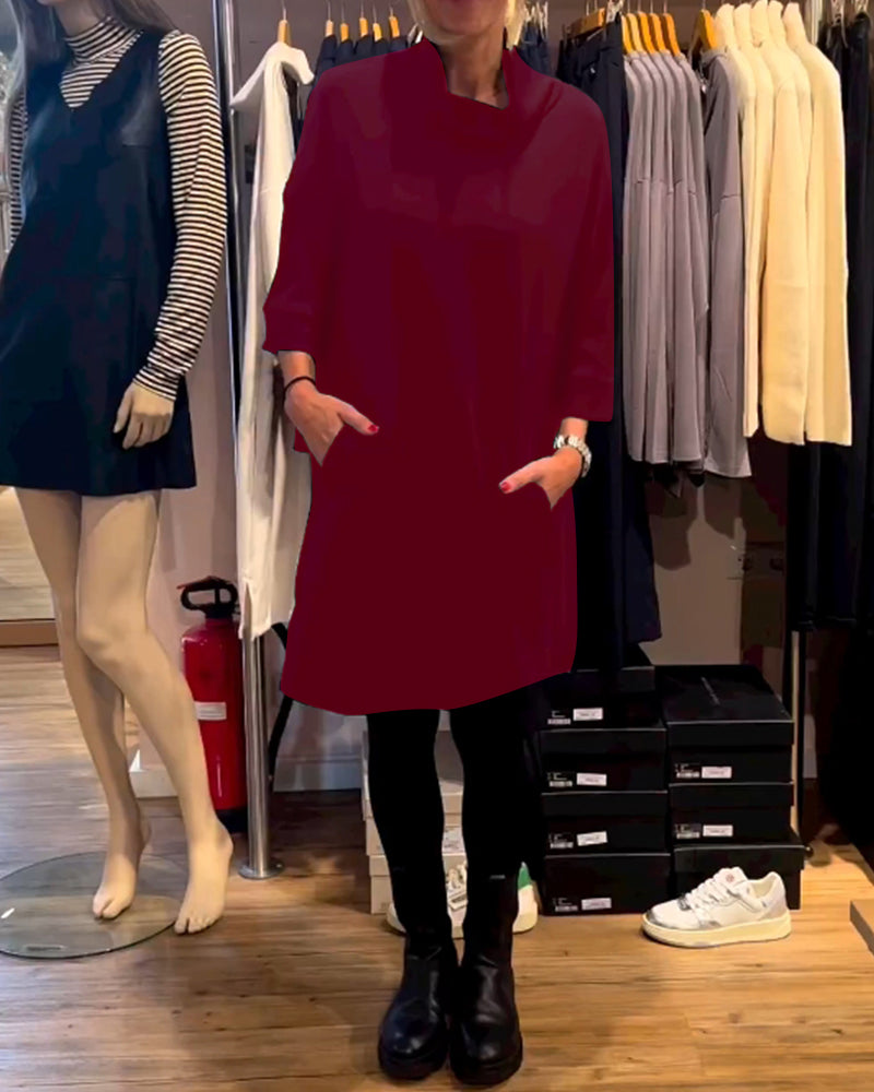 Kleid in A-Linie - Einfach - Baumwollmischung - Ideal für Frühling, Herbst und Winter
