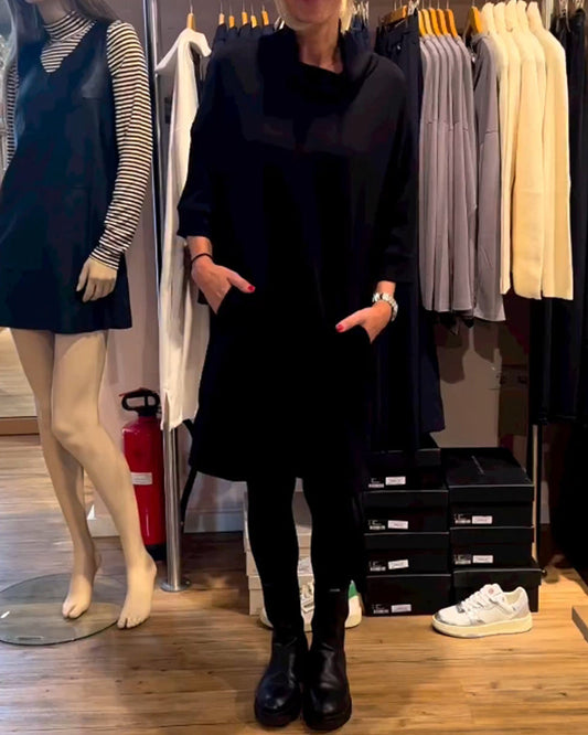 Kleid in A-Linie - Einfach - Baumwollmischung - Ideal für Frühling, Herbst und Winter