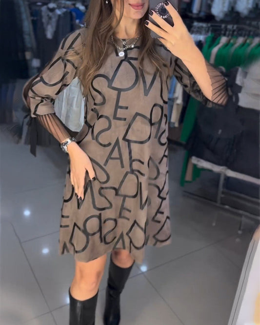 A-Linien Kleid - Schlicht - Baumwollmischung mit Spitze - Ideal für Herbst und Winter