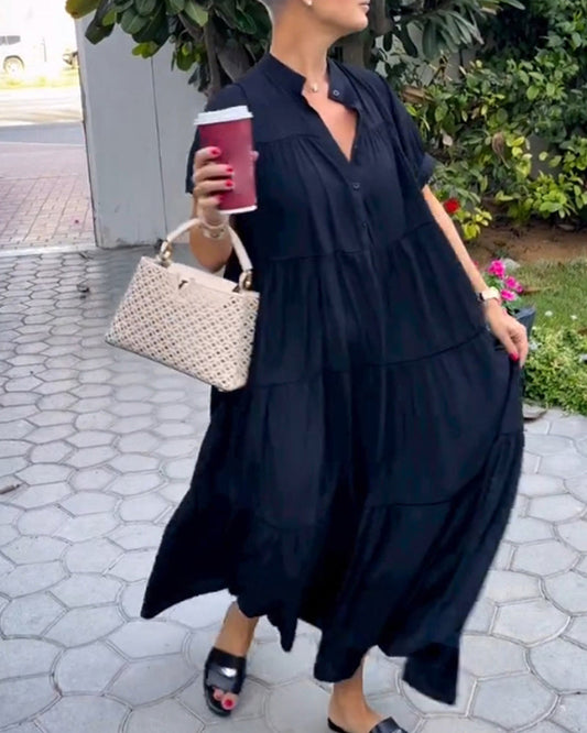 Kleid in A-Linie - Einfach - Baumwollmischung - Perfekt für Frühling und Sommer
