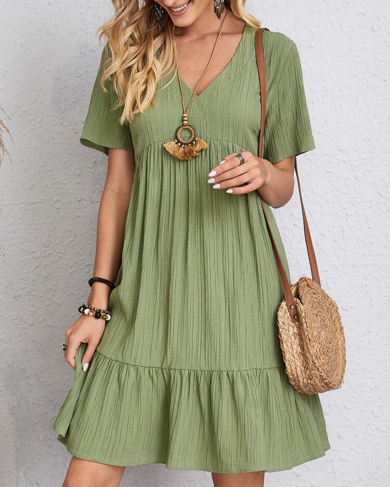 Kleid in A-Linie - Einfach - Baumwollmischung - Perfekt für Frühling, Sommer und Herbst