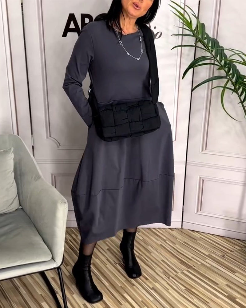 A-Linien Kleid - Einfach - Polyester - Perfekt für Herbst und Winter