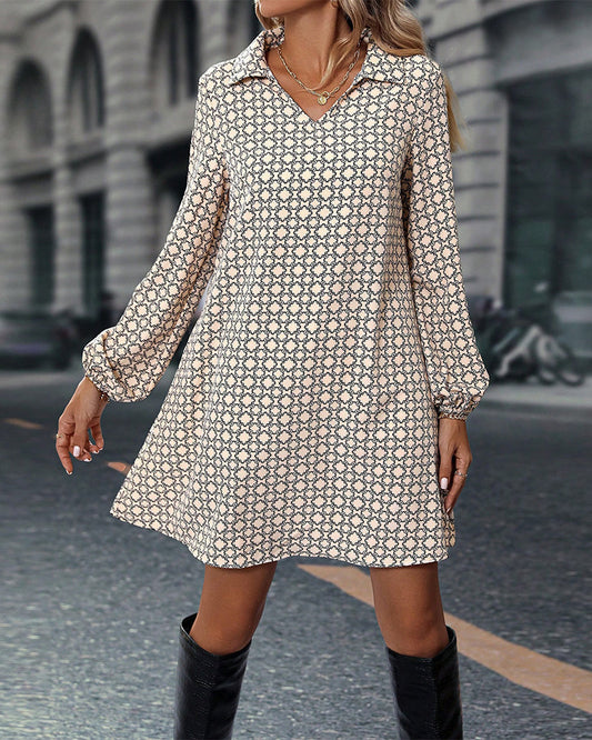 A-Linien Kleid - Einfach - Polyester, Elasthan - Perfekt für Frühling und Herbst