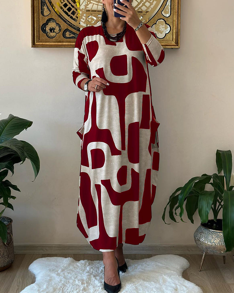 A-Linien Kleid - Einfach - Polyester, Elasthan - Perfekt für Frühling, Herbst und Winter