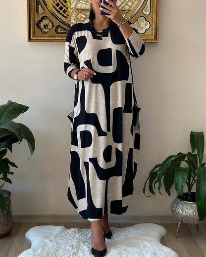 A-Linien Kleid - Einfach - Polyester, Elasthan - Perfekt für Frühling, Herbst und Winter