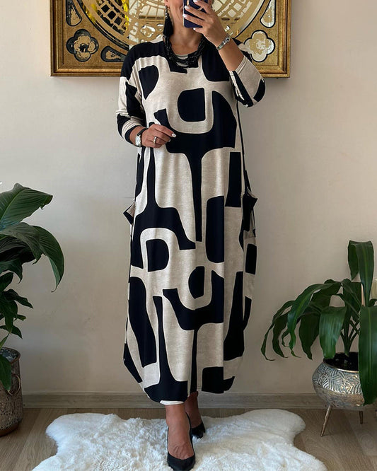 A-Linien Kleid - Einfach - Polyester, Elasthan - Perfekt für Frühling, Herbst und Winter