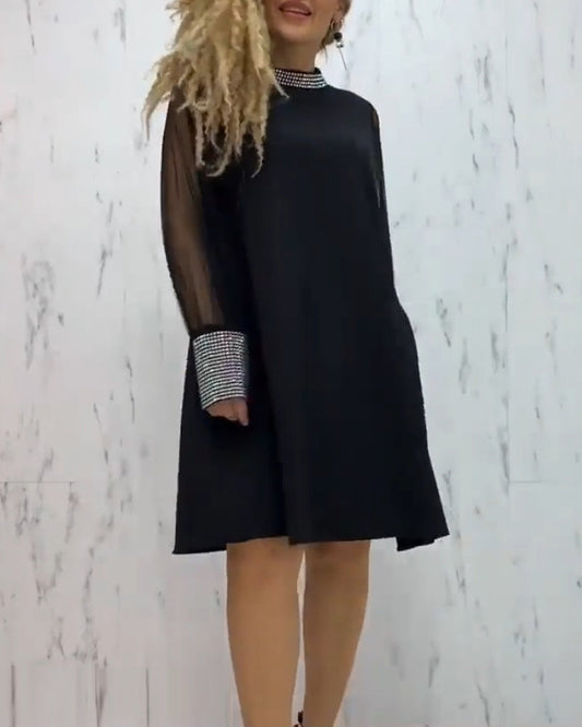 A-Linien Kleid - Elegant - Unifarben, Transparent, 5% Elasthan, 95% Polyester - Perfekt für Frühling und Herbst