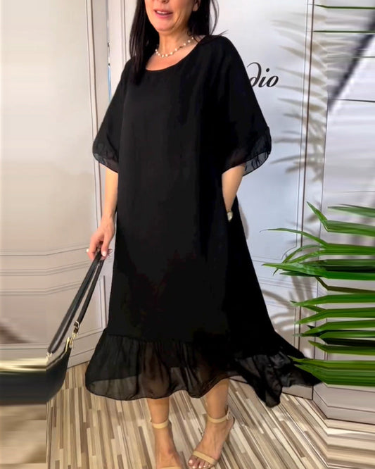Kleid in A-Linie - Elegant - Baumwollmischung - Geeignet für Frühling, Sommer und Herbst