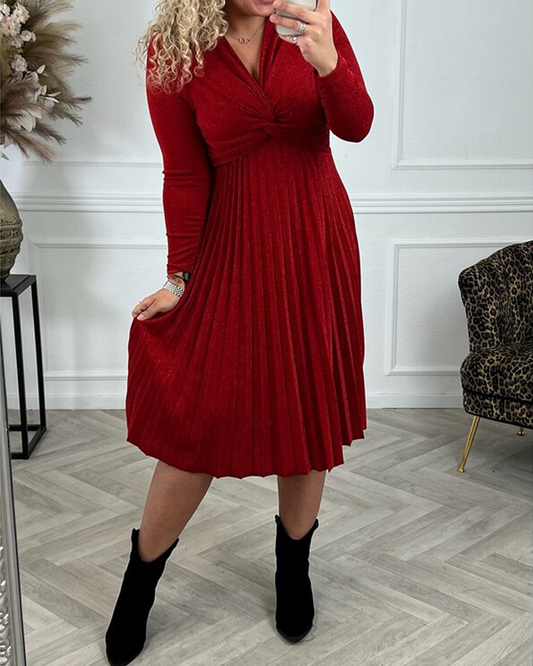 A-Linien Kleid - Elegant - Baumwollmischung - Perfekt für Herbst und Winter