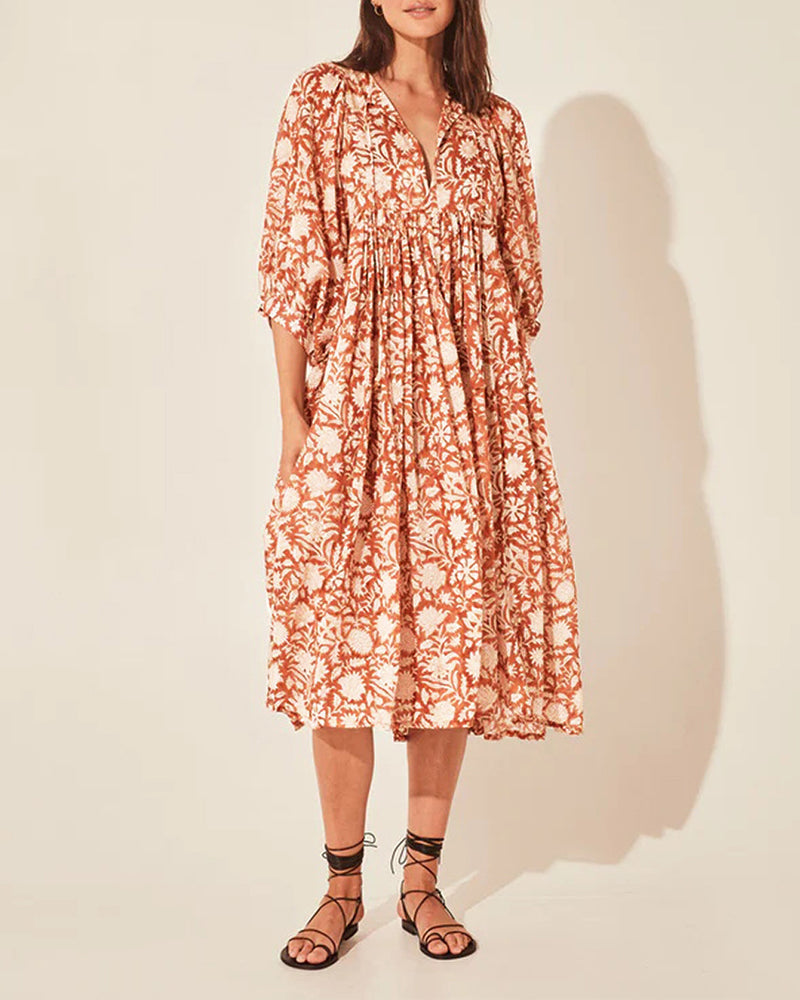 Kleid in A-Linie - Informell - Baumwollmischung, Polyester - Perfekt für Frühling und Sommer