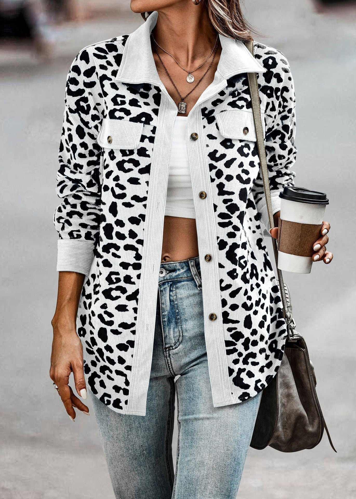 Schicke Jacke mit Leopardenmuster für Damen