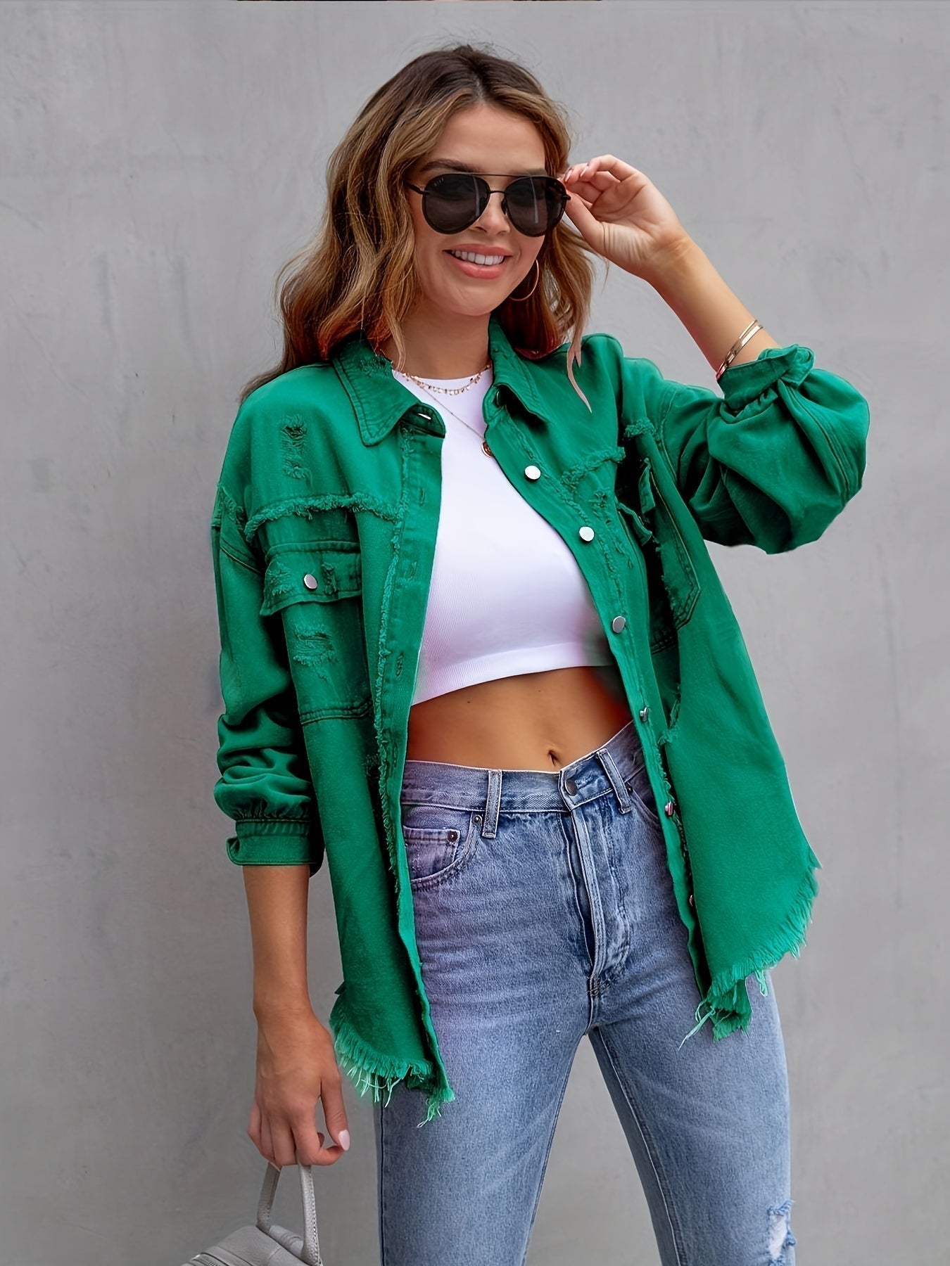 Übergroßes Denim-Overshirt für Frauen