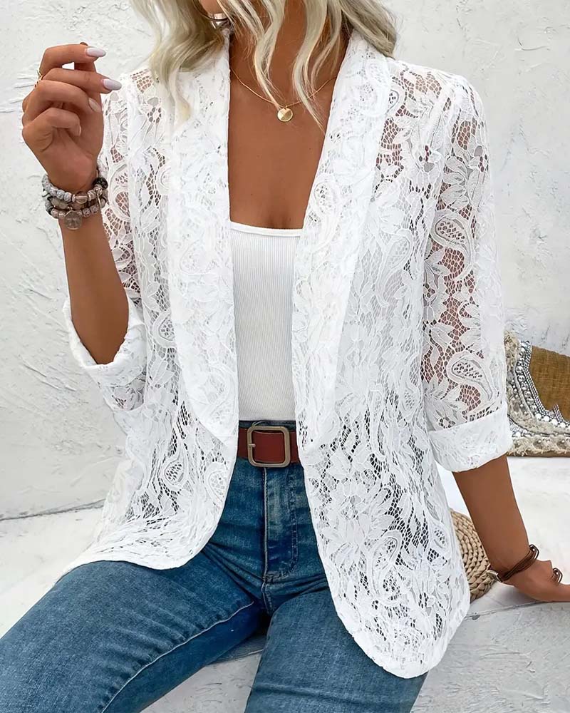 Elegante einfarbige Jacke und Knöpfe