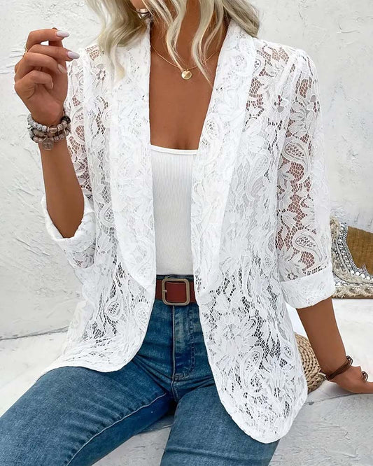 Elegante einfarbige Jacke und Knöpfe