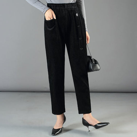 Leslie - Gefütterte Velourhose