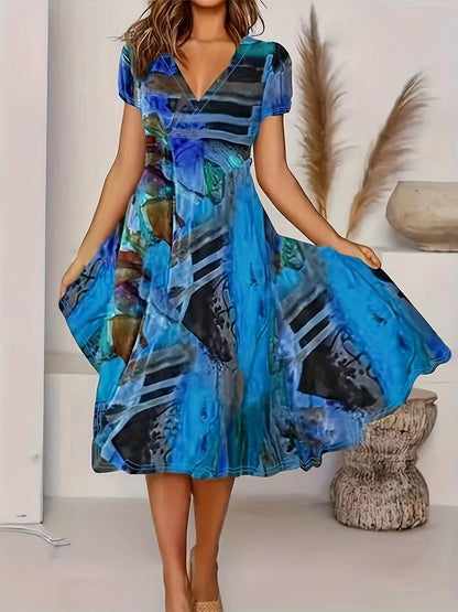 Adaline - Sommerliches Boho-Kleid mit V-Ausschnitt