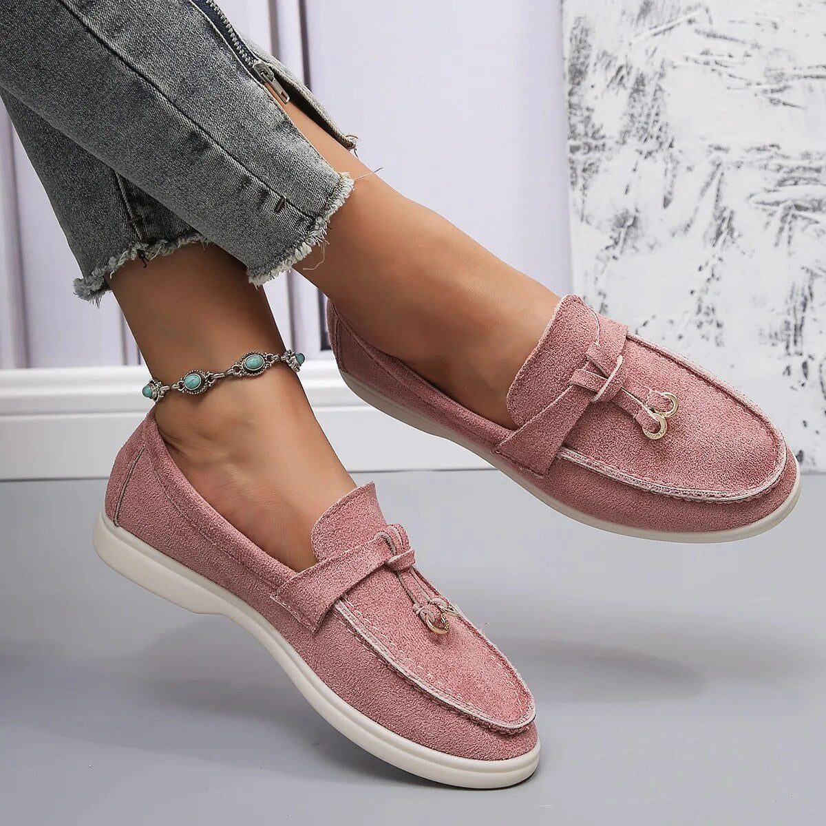 Kleiderbügel Dekor Flache Loafer