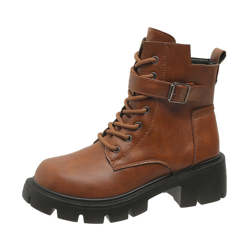 Ada Frauen dicke Ferse mittelhohe Kampfstiefel