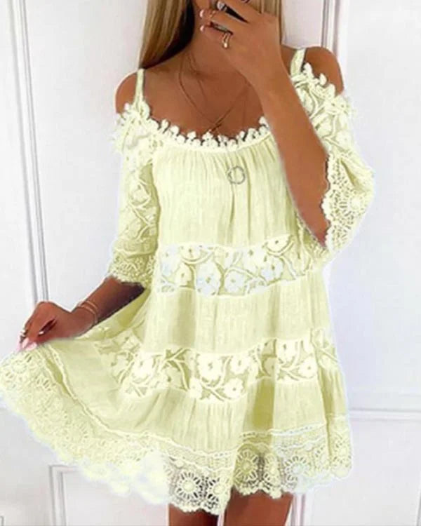 Carter - Lässiges trägerloses Spitzenkleid